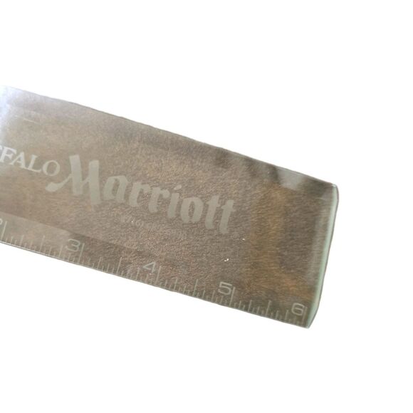 Vintage 6" GLASS RULER Advertising Buffalo MARRIOTT Promotional - Picture 6 of 10